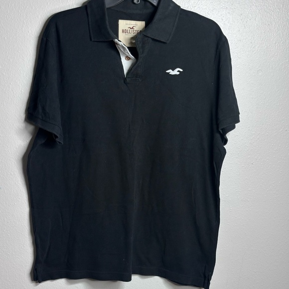Hollister Men‎ Black Polo Preppy Casual Short Sleeve Shirt Size XL. - Picture 3 of 9